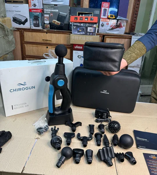 AMAZON LOT Chirogun Percussion Massage Gun With 17 Heads & 4 Speeds